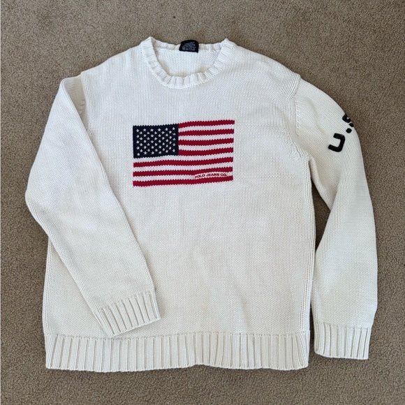 Polo Ralph Lauren Sweaters - Polo Jeans Co Ralph Lauren Flag Crewneck Sweater USA Old Money Preppy Ivy League